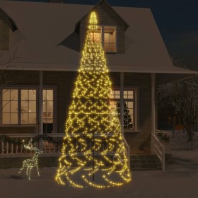 Weihnachtsbaum am Fahnenmast 1400 LED warmweiß 500cm von vidaXL, Weihnachtsbeleuchtung - Ref: Foro24-343542, Preis: 158,30 €,...