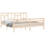 Bed frame with solid wood headboard 200x200 cm by vidaXL, Beds and slatted bases - Ref: Foro24-3194981, Price: 138,99 €, Disc...