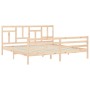 Bed frame with solid wood headboard 200x200 cm by vidaXL, Beds and slatted bases - Ref: Foro24-3194981, Price: 138,99 €, Disc...