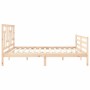 Bed frame with solid wood headboard 200x200 cm by vidaXL, Beds and slatted bases - Ref: Foro24-3194981, Price: 138,99 €, Disc...