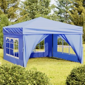 Folding party tent with blue side walls 3x3 m by vidaXL, Tents and gazebos - Ref: Foro24-93521, Price: 133,57 €, Discount: %