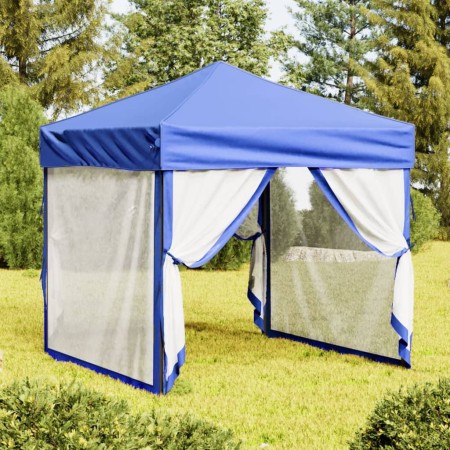 Faltbares Partyzelt mit Seitenwänden blau 2x2 m von vidaXL, Zelte und Pavillons - Ref: Foro24-93507, Preis: 101,24 €, Rabatt: %