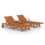 Set Sonnenliegen mit Tisch 2-tlg. aus massivem Akazienholz von vidaXL, Liegen - Ref: Foro24-3104966, Preis: 407,69 €, Rabatt: %