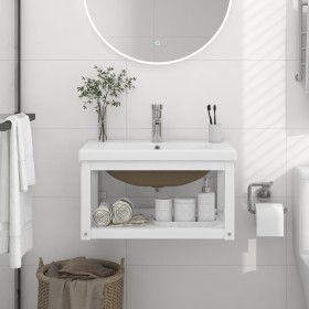 Bathroom structure with built-in white iron sink by vidaXL, bathroom vanities - Ref: Foro24-3101380, Price: 132,99 €, Discoun...