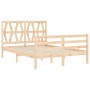 Bed frame with solid wood headboard 120x200 cm by vidaXL, Beds and slatted bases - Ref: Foro24-3194371, Price: 124,98 €, Disc...