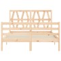 Bed frame with solid wood headboard 120x200 cm by vidaXL, Beds and slatted bases - Ref: Foro24-3194371, Price: 124,98 €, Disc...