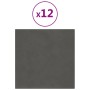 Paneles de pared 12 uds terciopelo gris oscuro 30x30 cm 1,08 m² de vidaXL, Recubrimiento de paredes - Ref: Foro24-343808, Pre...