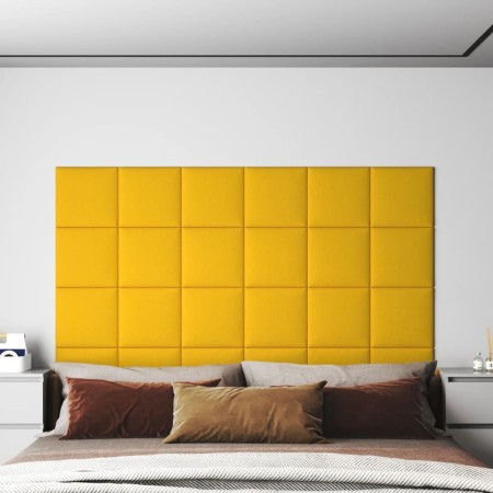 Wall panels 12 pcs yellow velvet 30x30 cm 1.08 m² by vidaXL, Wall covering - Ref: Foro24-343813, Price: 40,18 €, Discount: %