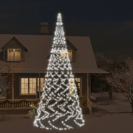 Árbol de Navidad en asta bandera 3000 LED blanco frío 800 cm de vidaXL, Luces de Navidad - Ref: Foro24-343547, Precio: 213,99...