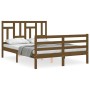 Honey brown solid wood bed frame and headboard 120x200 cm by vidaXL, Beds and slatted bases - Ref: Foro24-3194959, Price: 131...