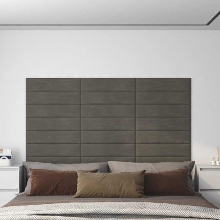 Wall panels 12 pcs dark gray velvet 60x15 cm 1.08 m² by vidaXL, Wall covering - Ref: Foro24-343836, Price: 41,77 €, Discount: %