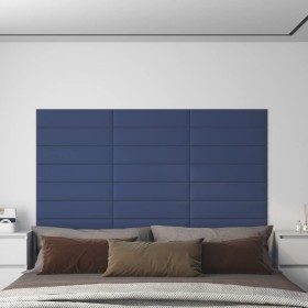 Paneles de pared 12 uds tela azul 60x15 cm 1,08 m² de vidaXL, Recubrimiento de paredes - Ref: Foro24-343826, Precio: 38,99 €,...