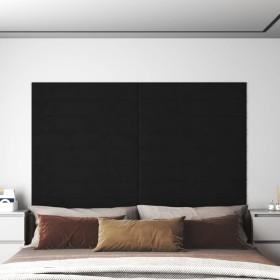 Wall panels 12 pcs black velvet 90x15 cm 1.62 m² by vidaXL, Wall covering - Ref: Foro24-343896, Price: 62,91 €, Discount: %