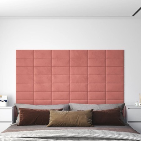 Wall panels 12 pcs pink velvet 30x15 cm 0.54 m² by vidaXL, Wall covering - Ref: Foro24-343782, Price: 30,25 €, Discount: %