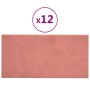 Paneles de pared 12 uds terciopelo rosa 30x15 cm 0,54 m² de vidaXL, Recubrimiento de paredes - Ref: Foro24-343782, Precio: 30...