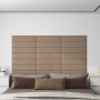 Wall panels 12 pcs cappuccino synthetic leather 60x15 cm 1.08 m² by vidaXL, Wall covering - Ref: Foro24-343831, Price: 35,57 ...