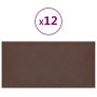 Wall panels 12 pcs brown synthetic leather 60x30 cm 2.16 m² by vidaXL, Wall covering - Ref: Foro24-343861, Price: 69,58 €, Di...