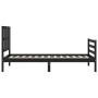 Bed frame with black solid wood headboard 90x200 cm by vidaXL, Beds and slatted bases - Ref: Foro24-3194105, Price: 125,13 €,...