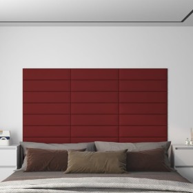 Paneles de pared 12 uds tela rojo tinto 60x15 cm 1,08 m² de vidaXL, Recubrimiento de paredes - Ref: Foro24-343820, Precio: 26...