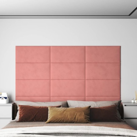 Wall panels 12 units pink velvet 60x30 cm 2.16 m² by vidaXL, Wall covering - Ref: Foro24-343866, Price: 74,28 €, Discount: %