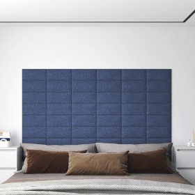 Wall panels 12 pcs blue fabric 30x15 cm 0.54 m² by vidaXL, Wall covering - Ref: Foro24-343770, Price: 30,89 €, Discount: %