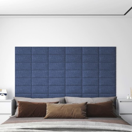 Paneles de pared 12 uds tela azul 30x15 cm 0,54 m² de vidaXL, Recubrimiento de paredes - Ref: Foro24-343770, Precio: 30,99 €,...