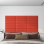 Wall panels 12 pcs red synthetic leather 60x15 cm 1.08 m² by vidaXL, Wall covering - Ref: Foro24-343829, Price: 24,49 €, Disc...