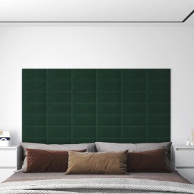 Wall panels 12 pcs dark green fabric 30x15 cm 0.54 m² by vidaXL, Wall covering - Ref: Foro24-343765, Price: 28,99 €, Discount: %