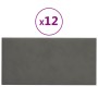 Paneles de pared 12 uds terciopelo gris oscuro 60x30 cm 2,16 m² de vidaXL, Recubrimiento de paredes - Ref: Foro24-343864, Pre...