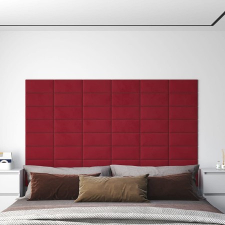 Wall panels 12 units red velvet 30x15 cm 0.54 m² by vidaXL, Wall covering - Ref: Foro24-343783, Price: 31,05 €, Discount: %