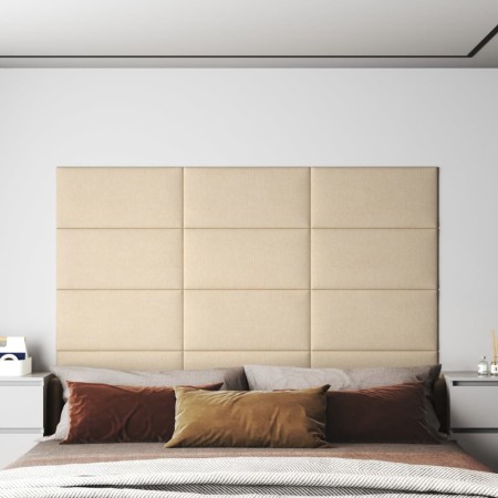 Paneles de pared 12 uds tela crema 60x30 cm 2,16 m² de vidaXL, Recubrimiento de paredes - Ref: Foro24-343844, Precio: 68,97 €...