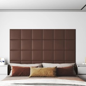 Wall panels 12 pcs synthetic leather brown 30x30 cm 1.08 m² by vidaXL, Wall covering - Ref: Foro24-343805, Price: 35,53 €, Di...