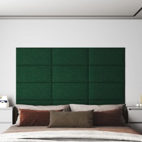 Wall panels 12 pcs dark green fabric 60x30 cm 2.16 m² by vidaXL, Wall covering - Ref: Foro24-343849, Price: 72,99 €, Discount: %