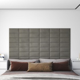 Wall panels 12 pcs light gray velvet 30x15 cm 0.54 m² by vidaXL, Wall covering - Ref: Foro24-343779, Price: 31,47 €, Discount: %