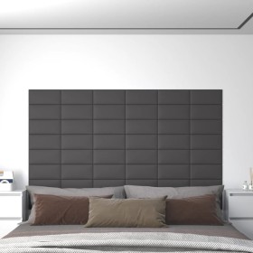 Wall panels 12 pcs synthetic leather gray 30x15 cm 0.54 m² by vidaXL, Wall covering - Ref: Foro24-343774, Price: 31,99 €, Dis...