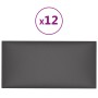 Wall panels 12 pcs synthetic leather gray 30x15 cm 0.54 m² by vidaXL, Wall covering - Ref: Foro24-343774, Price: 31,07 €, Dis...