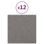 Wall panels 12 pcs light gray fabric 30x30 cm 1.08 m² by vidaXL, Wall covering - Ref: Foro24-343789, Price: 44,35 €, Discount: %