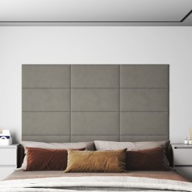 Wall panels 12 pcs light gray velvet 60x30 cm 2.16 m² by vidaXL, Wall covering - Ref: Foro24-343863, Price: 75,94 €, Discount: %