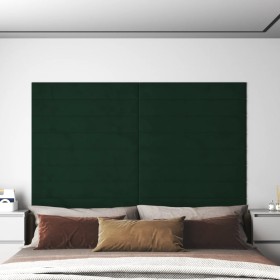 Wall panels 12 units dark green velvet 90x15 cm 1.62m² by vidaXL, Wall covering - Ref: Foro24-343893, Price: 61,65 €, Discoun...