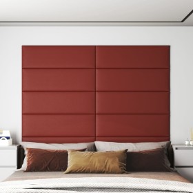 Wall panels 12 pcs red-red synthetic leather 90x30 cm 3.24m² by vidaXL, Wall covering - Ref: Foro24-343916, Price: 64,12 €, D...