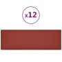 Paneles pared 12 uds cuero sintético rojo tinto 90x30 cm 3,24m² de vidaXL, Recubrimiento de paredes - Ref: Foro24-343916, Pre...