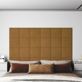 Wall panels 12 pcs brown velvet 30x30 cm 1.08 m² by vidaXL, Wall covering - Ref: Foro24-343814, Price: 39,99 €, Discount: %