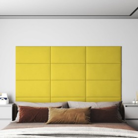 Wall panels 12 units light yellow fabric 60x30 cm 2.16 m² by vidaXL, Wall covering - Ref: Foro24-343853, Price: 37,99 €, Disc...