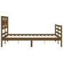 Estructura cama y cabecero madera maciza marrón miel 140x200 cm de vidaXL, Camas y somieres - Ref: Foro24-3194444, Precio: 16...