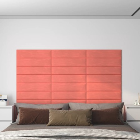 Wall panels 12 pcs pink velvet 60x15 cm 1.08 m² by vidaXL, Wall covering - Ref: Foro24-343838, Price: 37,30 €, Discount: %