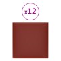 Wall panels 12 pcs red-red synthetic leather 30x30 cm 1.08m² by vidaXL, Wall covering - Ref: Foro24-343804, Price: 31,19 €, D...