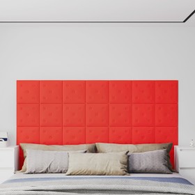 Wall panels 12 pcs red synthetic leather 30x30 cm 1.08 m² by vidaXL, Wall covering - Ref: Foro24-343976, Price: 33,99 €, Disc...