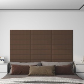 Wall panels 12 pcs brown fabric 60x15 cm 1.08 m² by vidaXL, Wall covering - Ref: Foro24-343819, Price: 26,64 €, Discount: %