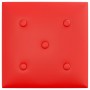 Wall panels 12 pcs red synthetic leather 30x30 cm 1.08 m² by vidaXL, Wall covering - Ref: Foro24-343976, Price: 33,24 €, Disc...