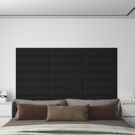 Wall panels 12 units black fabric 60x15 cm 1.08 m² by vidaXL, Wall covering - Ref: Foro24-343824, Price: 32,68 €, Discount: %